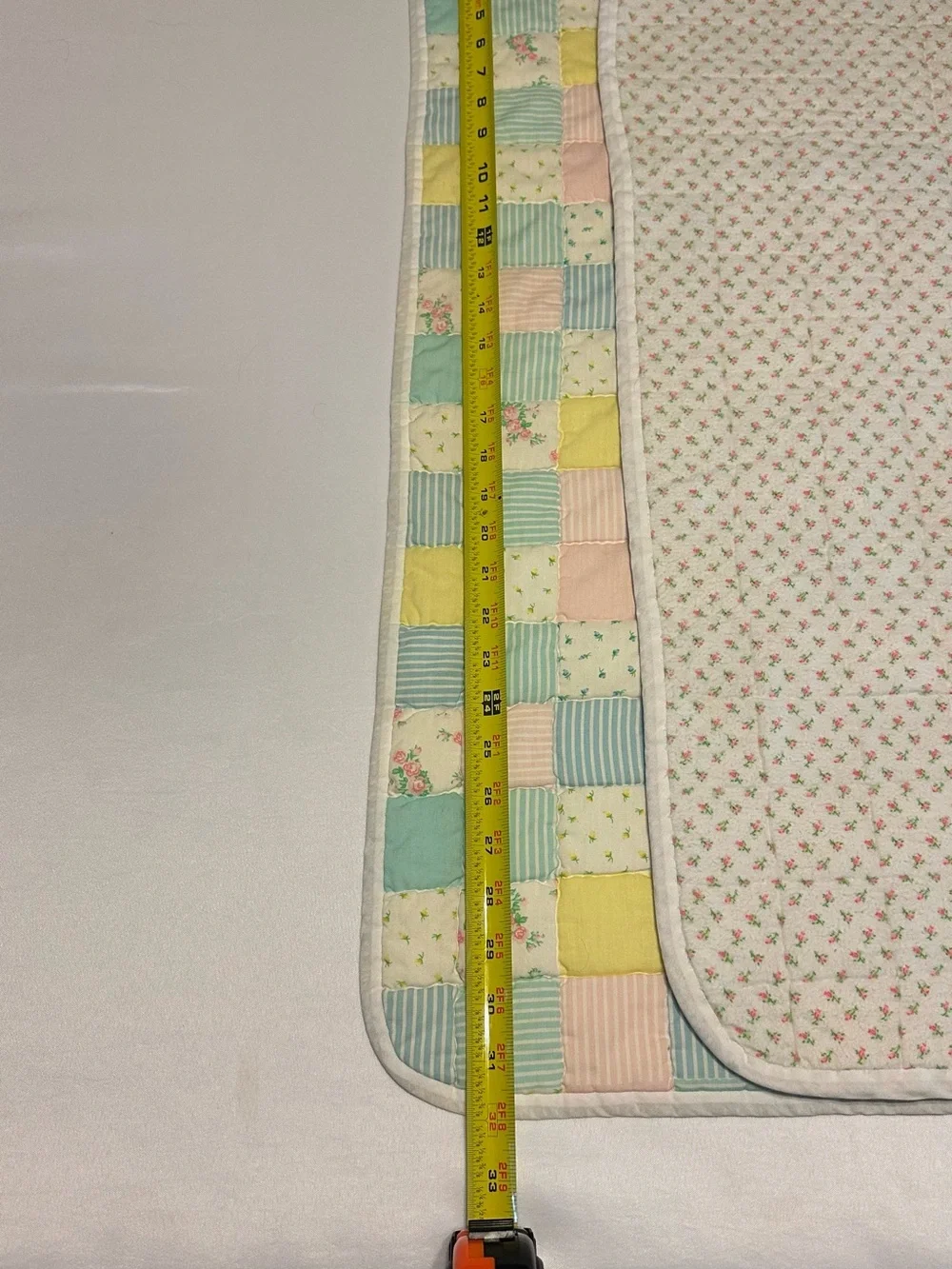 Pastel Patchwork Baby Quilt - Multi Pastel Color crib blanket